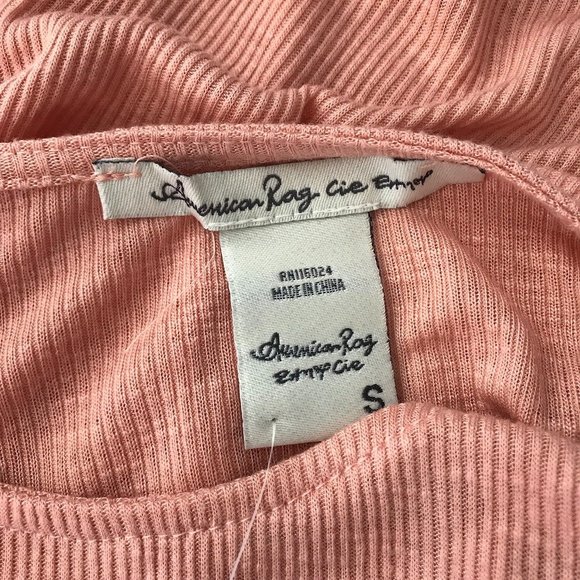 NWT American Rag Womens Peach Puff Long Sleeve Ribbed Knit Top Size S - Picture 3 of 6